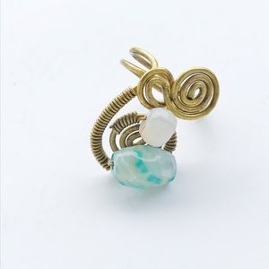 (PEACE Ring)Agata Stone botswana Mexican Artesan